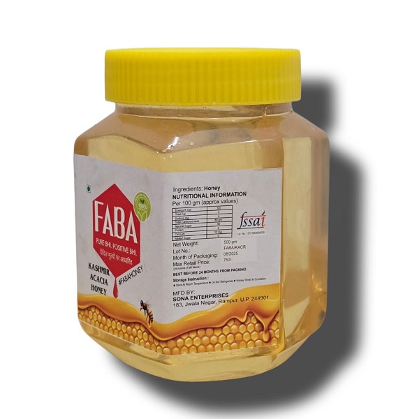 Kashmir Acacia honey 500gm Jar from faba honey