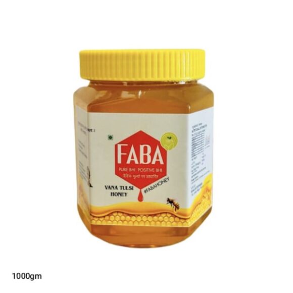 vana tulsi honey jar of 1kg from faba honey