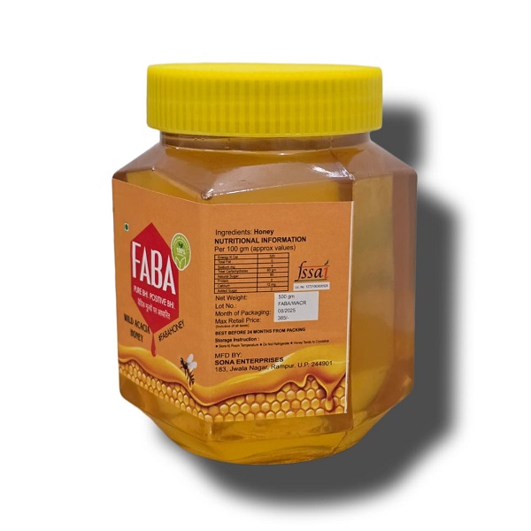 Wild Acacia honey 500gm Jar from faba honey