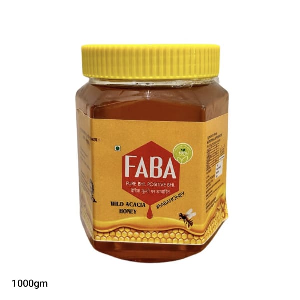 Wild acacia flora honey 1kg jar from faba honey